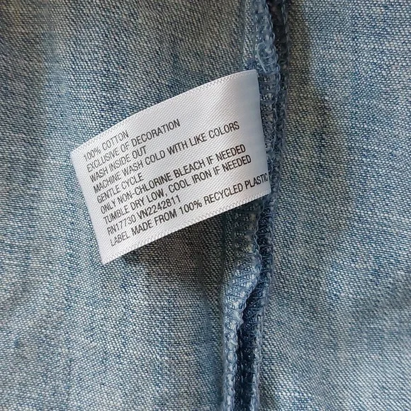 Chambray Ashley Wash Cotton Mini Dress in Ashley Wash XL 14 16 NWT - Picture 5 of 5